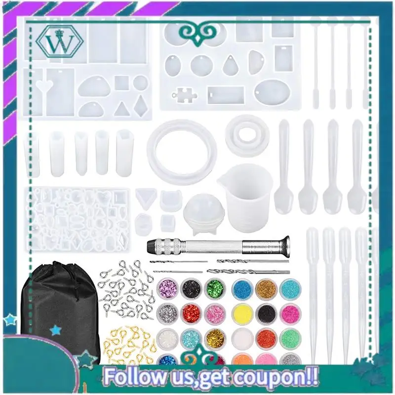 Upgraded 159Pcs DIY Jewelry Resin Casting Molds And Tools Full Kit Silicone Molds For DIY Jewelry Pendant Craft Making Set
Upgraded 159Pcs DIY Jewelry Resin Casting Molds And Tools Full Kit Silicone Molds For DIY Jewelry Pendant Craft Making Set