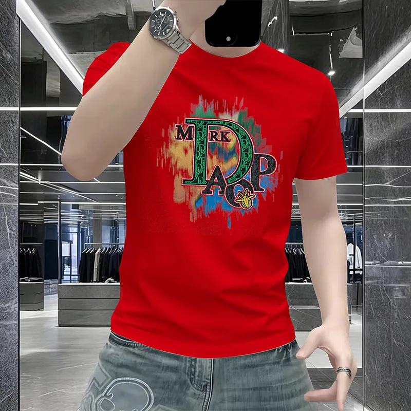 Summer New Men Cotton T Shirt Crew Neck Colorful Letter Print Casual Breathable Soft Lightweight Trend Short Sleeve Daily Tops
Summer New Men Cotton T Shirt Crew Neck Colorful Letter Print Casual Breathable Soft Lightweight Trend Short Sleeve Daily Tops