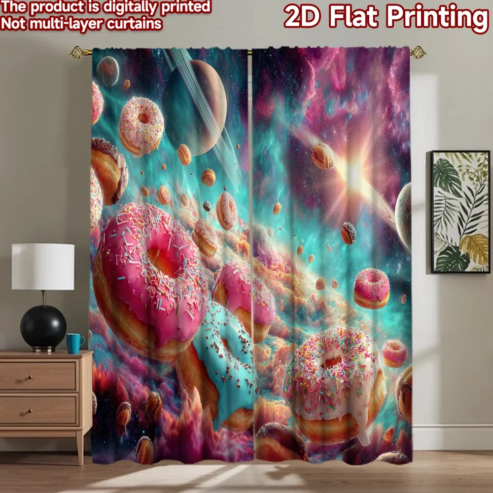 2D flat printing 2pcs Curtains Cosmic Donut Galaxy Swirl Digital Printed Polyester Drapes Family Party Decoration Perfect for
2D flat printing 2pcs Curtains Cosmic Donut Galaxy Swirl Digital Printed Polyester Drapes Family Party Decoration Perfect for