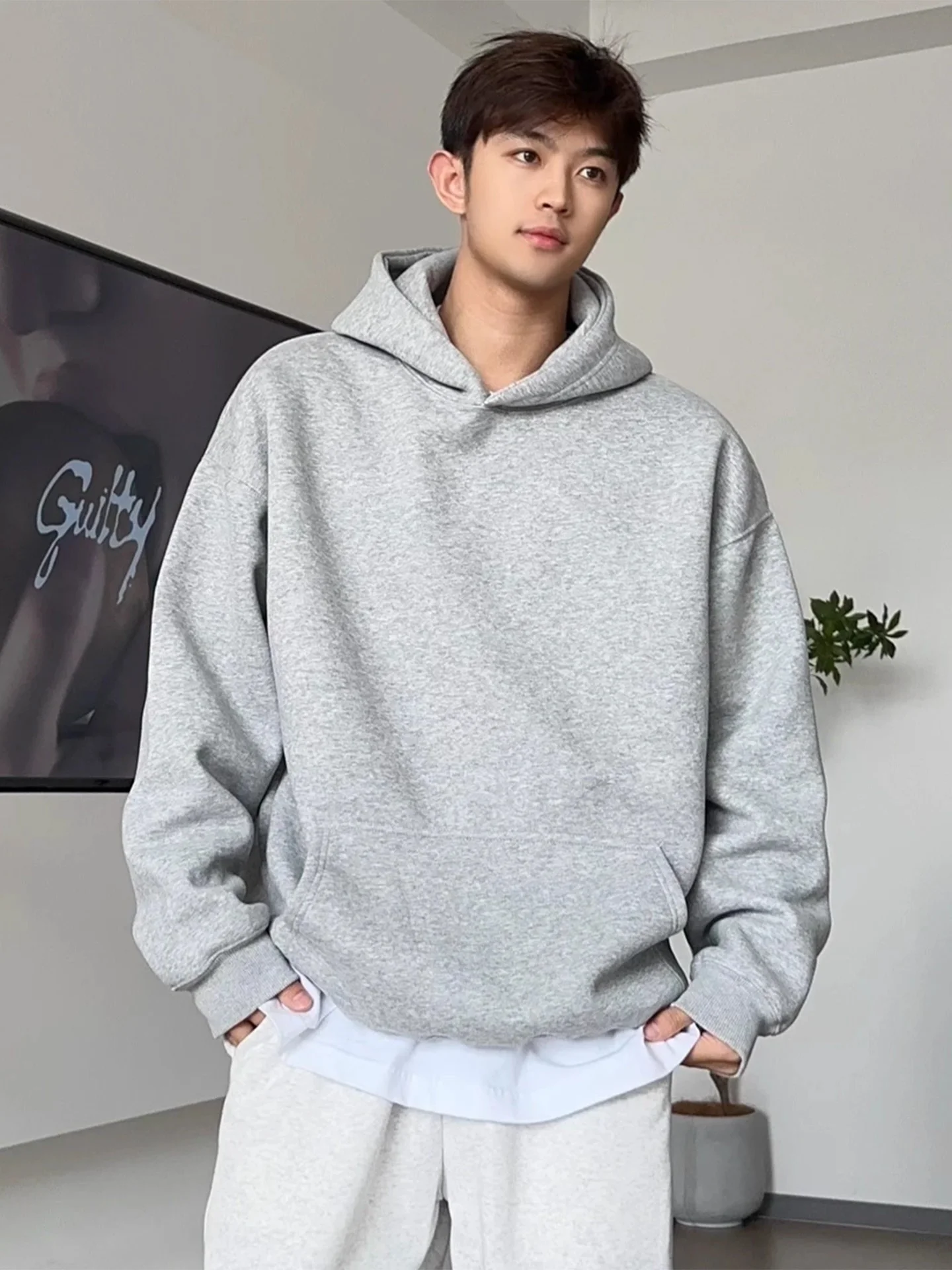 Heavyweight Structured ey Hoodie Men's Autumn High-End Loose Fit oulder American Sle Long Sve Antibacterial Sweatirt
Heavyweight Structured ey Hoodie Men's Autumn High-End Loose Fit oulder American Sle Long Sve Antibacterial Sweatirt