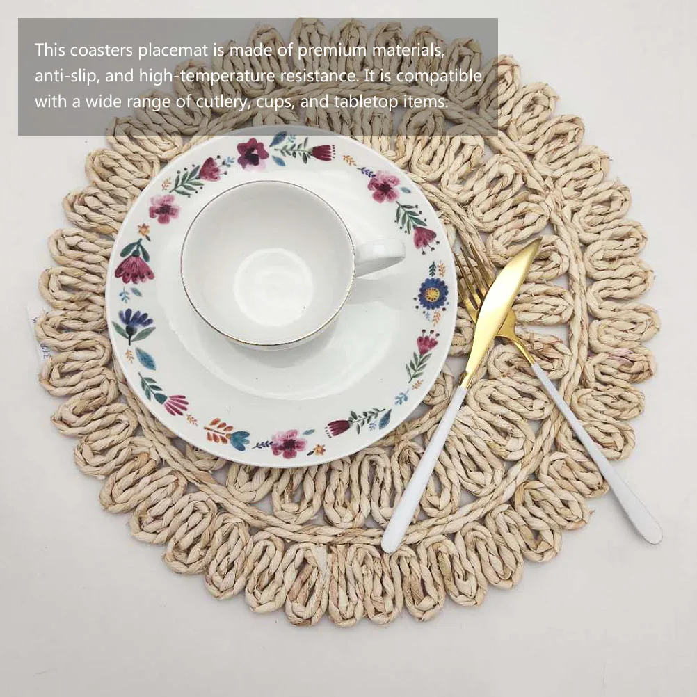 Natural Handmade Round Weave Placemat Heat Resistant Coasters Anti-Scald Tableware Mat For Home Coffee Shop Braided Cup Mat
Natural Handmade Round Weave Placemat Heat Resistant Coasters Anti-Scald Tableware Mat For Home Coffee Shop Braided Cup Mat