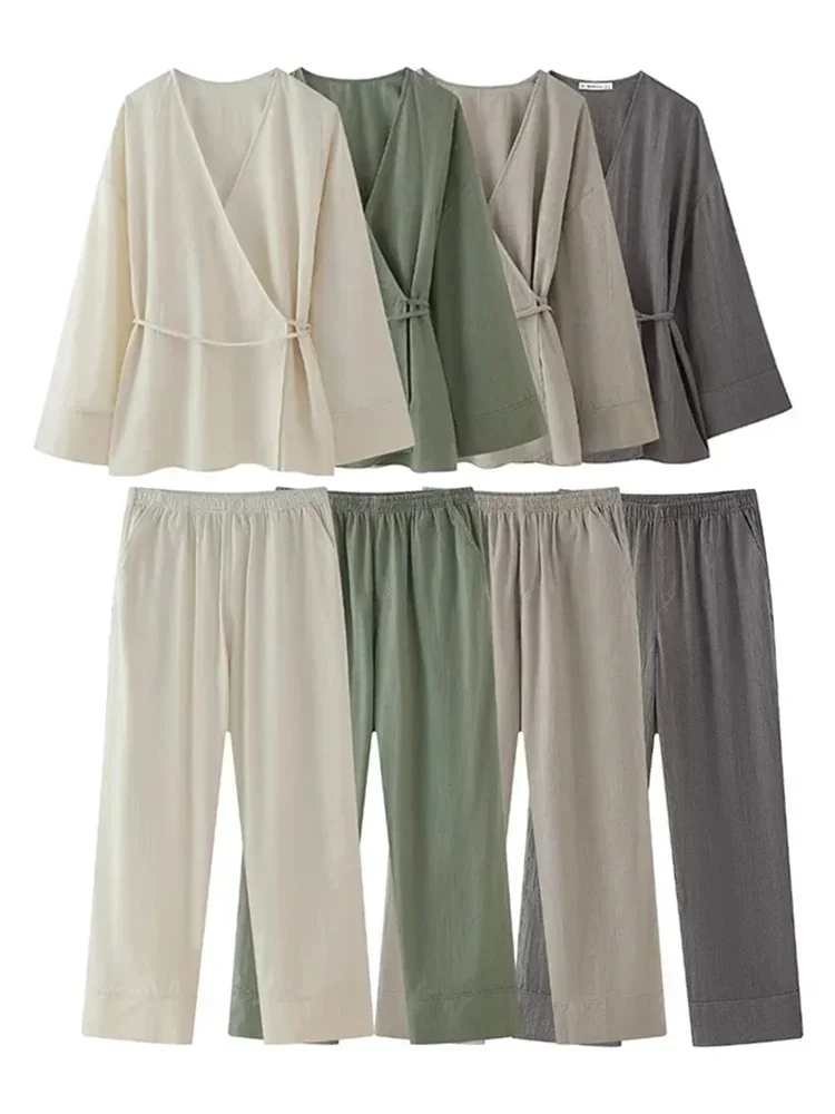 Женская мода двубортное кимоно в стиле верхней одежды прямые брюки комплект классический свободный женский повседневный комплект из двух предметов на шнуровке
Женская мода двубортное кимоно в стиле верхней одежды прямые брюки комплект классический свободный женский повседневный комплект из двух предметов на шнуровке