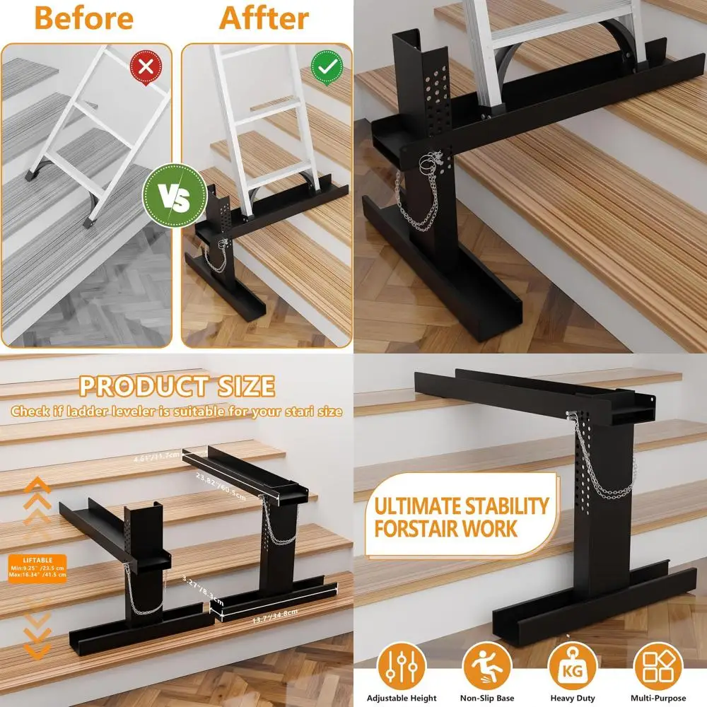 Ladder Leveler Pro - Foldable Heavy-Duty Extender Ladder Stabilizer - Adjustable Height 9"-19" - Non-Slip Feet - Fits Extension/
Ladder Leveler Pro - Foldable Heavy-Duty Extender Ladder Stabilizer - Adjustable Height 9"-19" - Non-Slip Feet - Fits Extension/