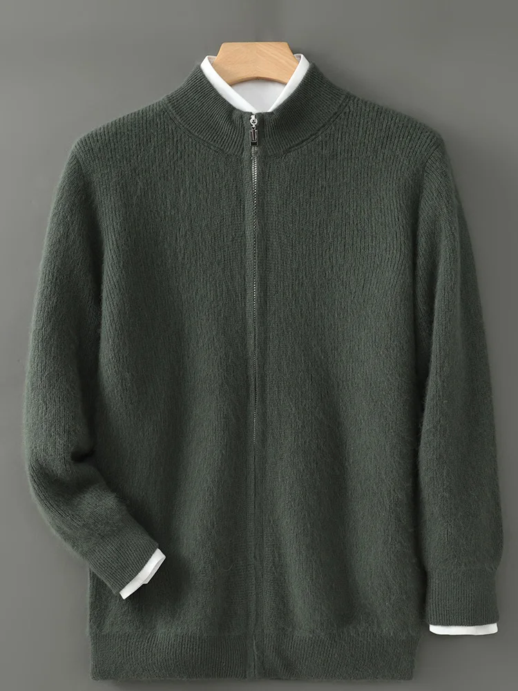 ANGEL Men's Mock Neck Sweater Zipper Cardigans 100% Mink Cashmere Autumn Winter Casual Warm Long Sleeve Knitwear Clothing Top
ANGEL Men's Mock Neck Sweater Zipper Cardigans 100% Mink Cashmere Autumn Winter Casual Warm Long Sleeve Knitwear Clothing Top