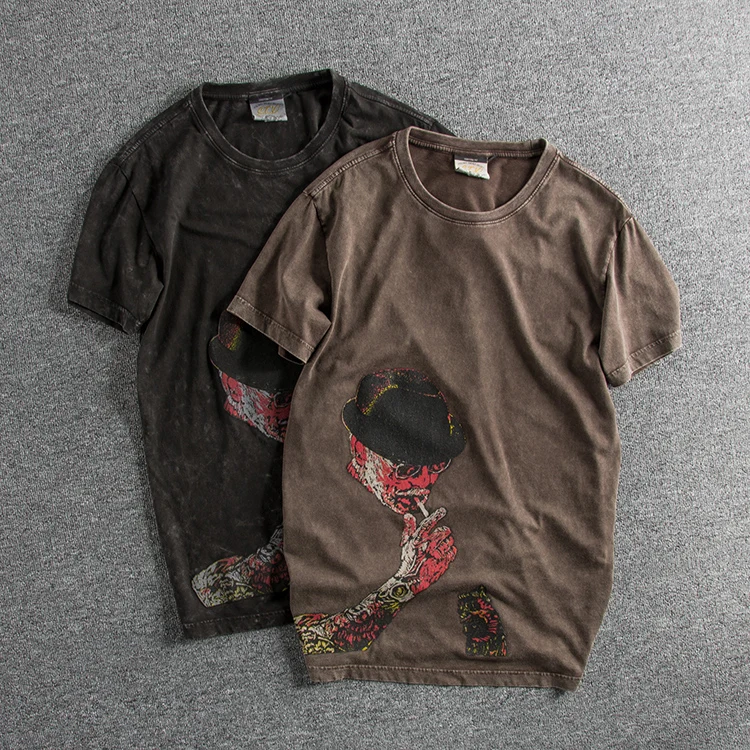 2025 Summer New American Retro Heavyweight Short Sleeve O-neck Printed T-shirt Men's Fashion 100% Cotton Washed Old Casual Tops
2025 Summer New American Retro Heavyweight Short Sleeve O-neck Printed T-shirt Men's Fashion 100% Cotton Washed Old Casual Tops
