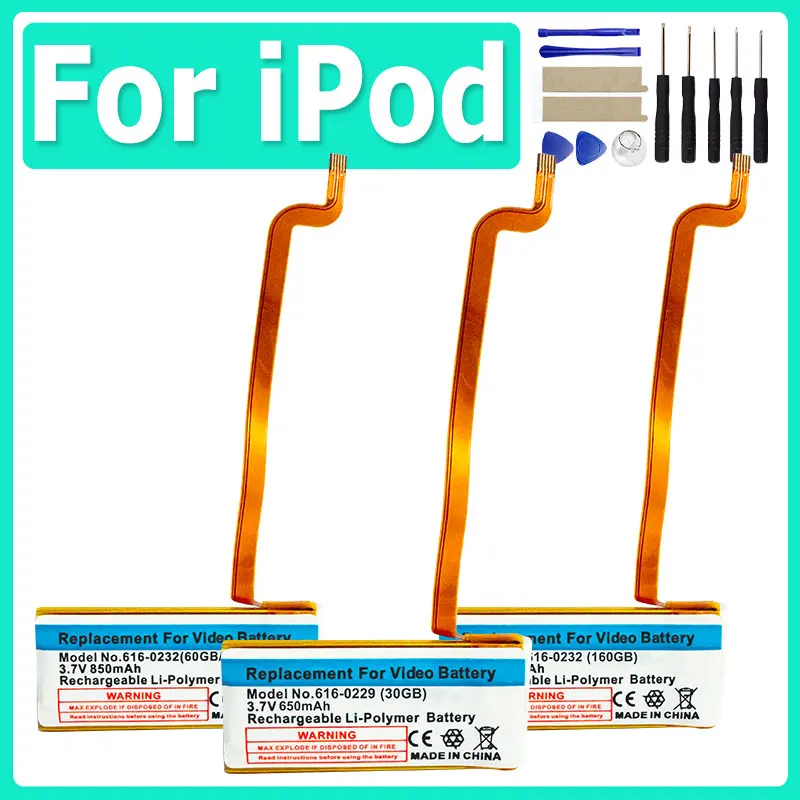 Новый аккумулятор 616-0232 для iPod Classic Gen 5th 7th 6th 120GB 80GB Thin 160GB Fat для Ipod 5/5.5 Gen 30Gb 616-0229 Batería + Инструмент
Новый аккумулятор 616-0232 для iPod Classic Gen 5th 7th 6th 120GB 80GB Thin 160GB Fat для Ipod 5/5.5 Gen 30Gb 616-0229 Batería + Инструмент