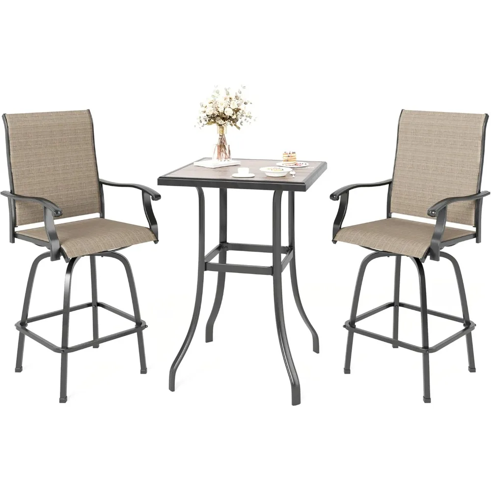 3-Piece Outdoor High Top Bar Set - Bar Height Table and Chairs for Patio, Waterproof Bistro Set for 2, Brown
3-Piece Outdoor High Top Bar Set - Bar Height Table and Chairs for Patio, Waterproof Bistro Set for 2, Brown