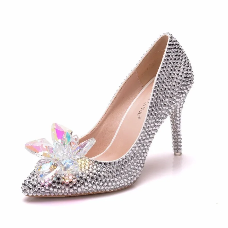 Ladies Woman Pumps Pointed Toe Rhinestone Slip-On PU 9CM Thin Heels Dance Female Fashion Wedding Party Women Shoes silvery
Ladies Woman Pumps Pointed Toe Rhinestone Slip-On PU 9CM Thin Heels Dance Female Fashion Wedding Party Women Shoes silvery