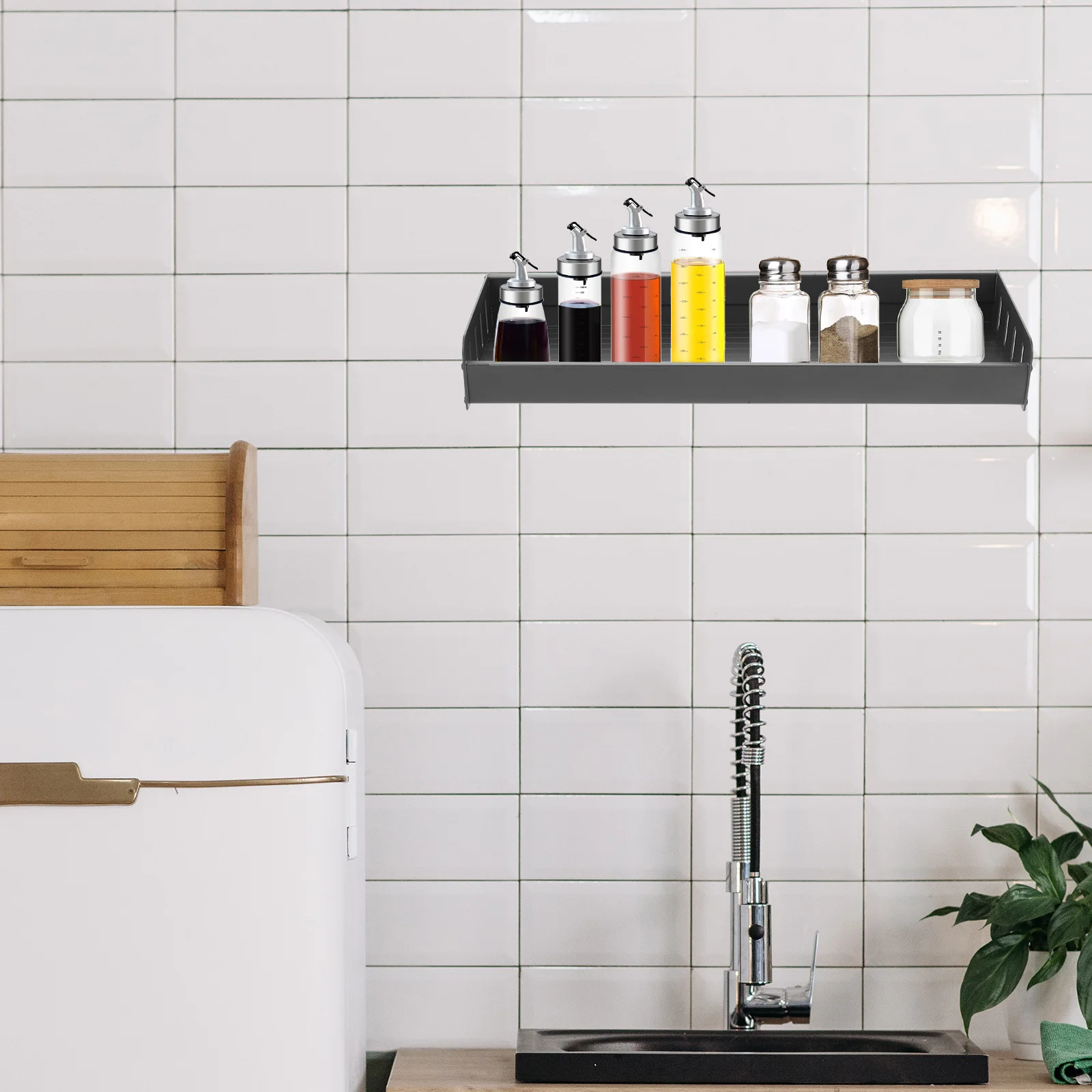 Kitchen Seasoning Organizer Wall Mount Spice Aluminum Storage Shelf Household Organizer -Mounted Seasoning Shelf
Kitchen Seasoning Organizer Wall Mount Spice Aluminum Storage Shelf Household Organizer -Mounted Seasoning Shelf