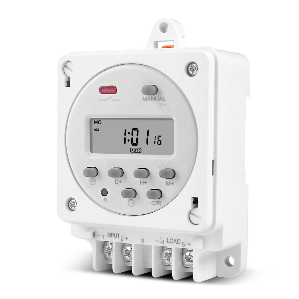 CN101E Weekly Programmable Timer Switch 16A Time Relay Switch with DIN Rail Enclosure Box 12V 220V AC for Lighting Solar Fan
CN101E Weekly Programmable Timer Switch 16A Time Relay Switch with DIN Rail Enclosure Box 12V 220V AC for Lighting Solar Fan
