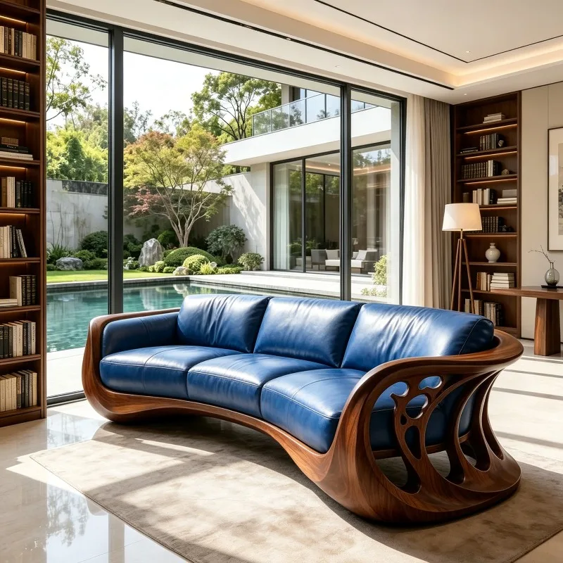 Aesthetics New Chinese Style Solid Wood Living Room Sofas Blue 2 Seater Double Armchairs Couch High-end 3 Seater Home Furniture
Aesthetics New Chinese Style Solid Wood Living Room Sofas Blue 2 Seater Double Armchairs Couch High-end 3 Seater Home Furniture