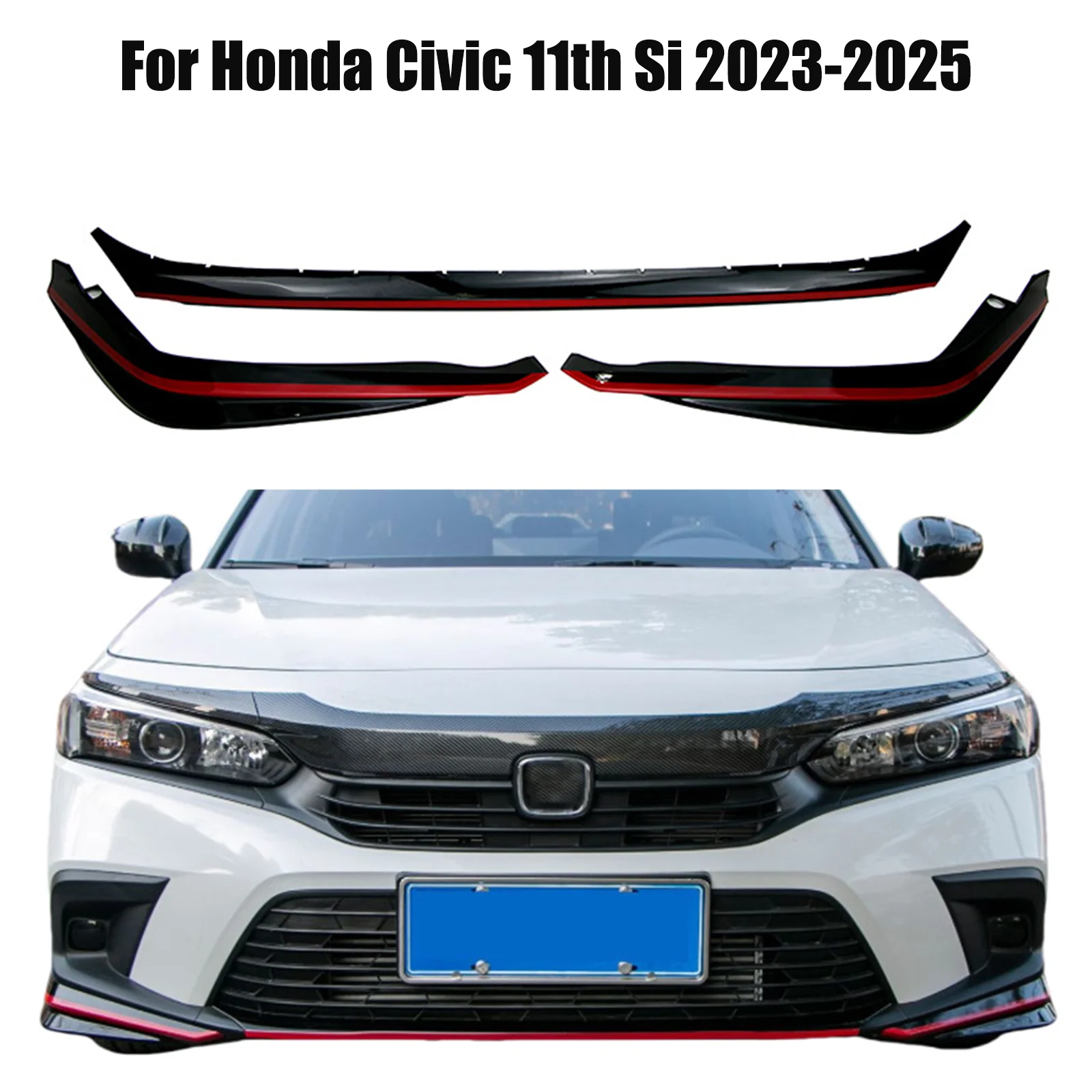 For Honda Civic 11th Si 2023-2025 Front Bumper Spoiler Lip Corners Lower Side Splitter Corner Cover Body Kit Glossy Black Red
For Honda Civic 11th Si 2023-2025 Front Bumper Spoiler Lip Corners Lower Side Splitter Corner Cover Body Kit Glossy Black Red