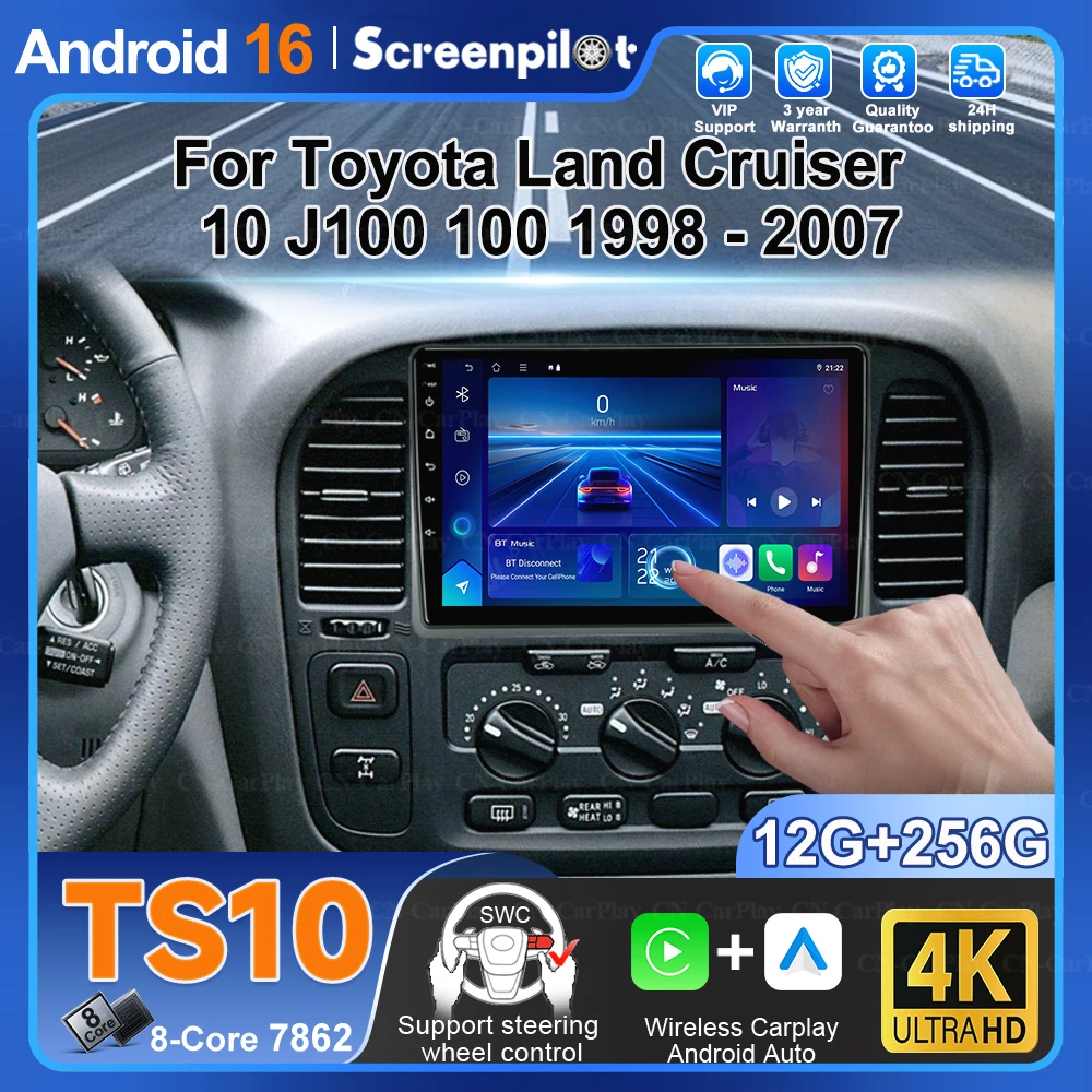 Android 16 For Toyota Land Cruiser 10 J100 100 1998 1999 2000 2001 2002 2003 2004 2005 2006 2007 Carplay Auto Multimedia Stereo
Android 16 For Toyota Land Cruiser 10 J100 100 1998 1999 2000 2001 2002 2003 2004 2005 2006 2007 Carplay Auto Multimedia Stereo
