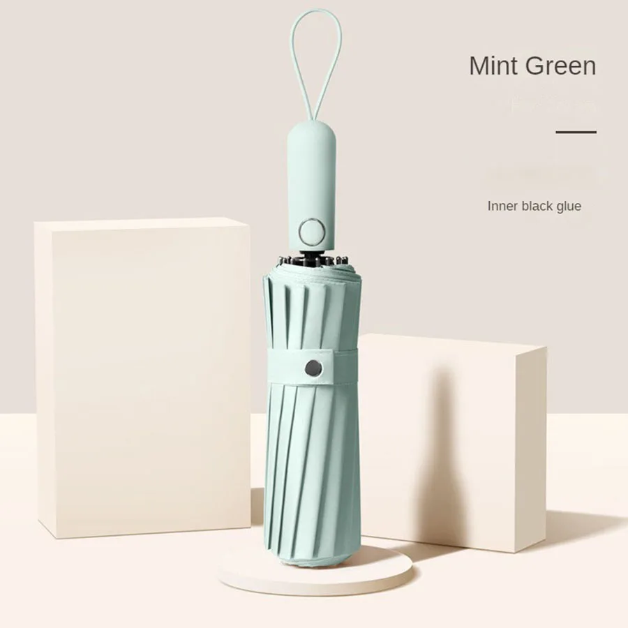 Light Green 16 Bone Black Glue Coated Automatic Umbrella With Wind Resistant Frame, Stable Rain and Sun Protection
Light Green 16 Bone Black Glue Coated Automatic Umbrella With Wind Resistant Frame, Stable Rain and Sun Protection