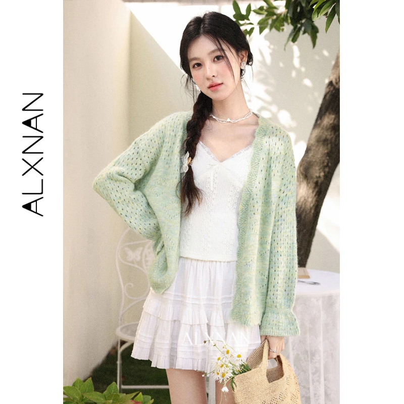Женский зеленый вязаный кардиган ALXNAN, весна 2026, с длинным рукавом, в корейском стиле, повседневный свободный крой, модный женский топ, тренд 2026, вязаная одежда L61250
Женский зеленый вязаный кардиган ALXNAN, весна 2026, с длинным рукавом, в корейском стиле, повседневный свободный крой, модный женский топ, тренд 2026, вязаная одежда L61250