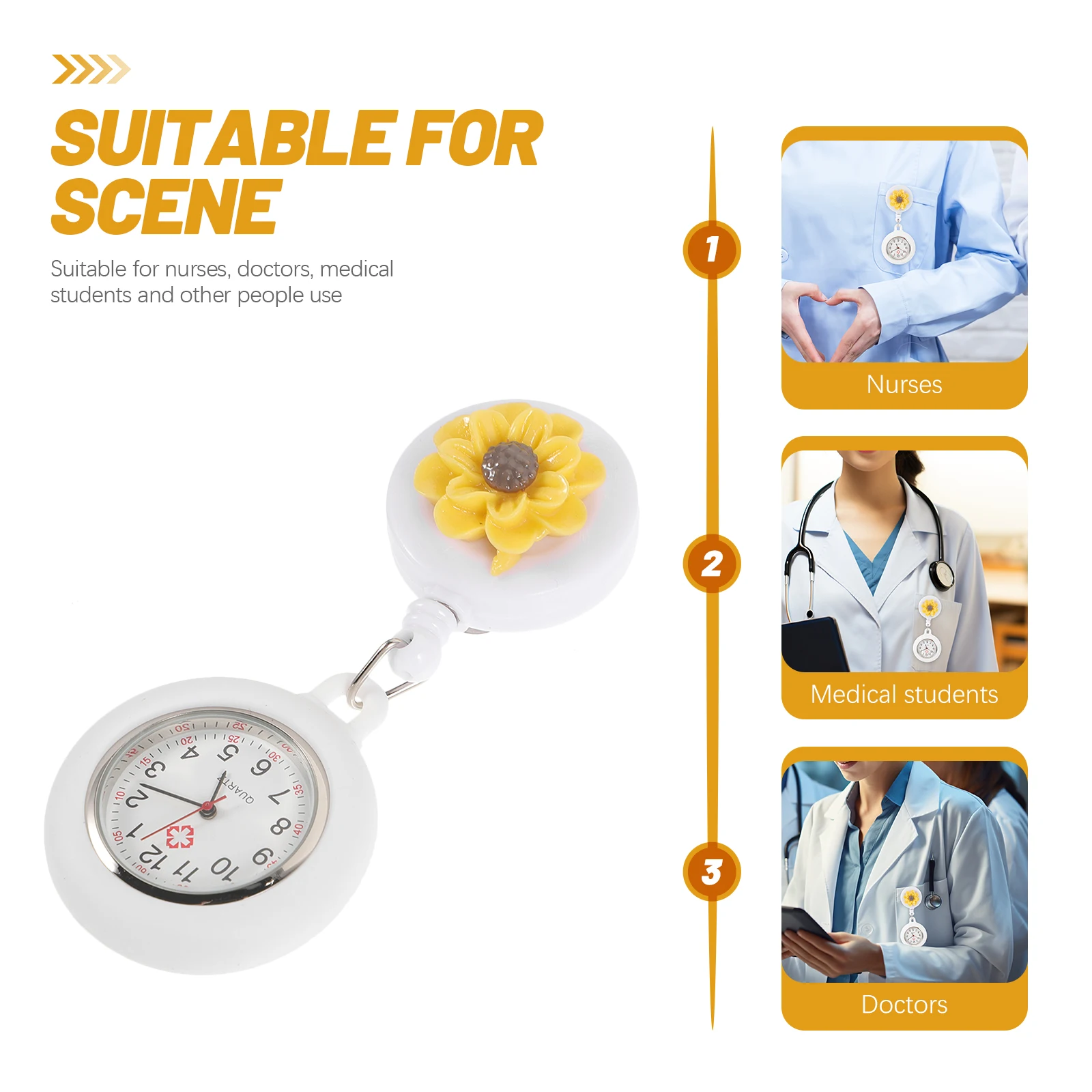 Nurse Pocket Watch Retractable Nursing for Doctors Fob Clip Flower Silica Gel Accessories Work Student Midwife 
Nurse Pocket Watch Retractable Nursing for Doctors Fob Clip Flower Silica Gel Accessories Work Student Midwife