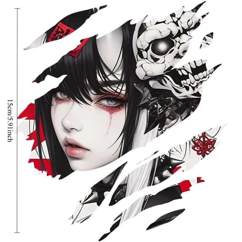 Edgy Red-Eyed Demon Anime Girl Torn Vinyl Sticker, Graffiti Decal for Car Window Trunk Wall Decor
Edgy Red-Eyed Demon Anime Girl Torn Vinyl Sticker, Graffiti Decal for Car Window Trunk Wall Decor