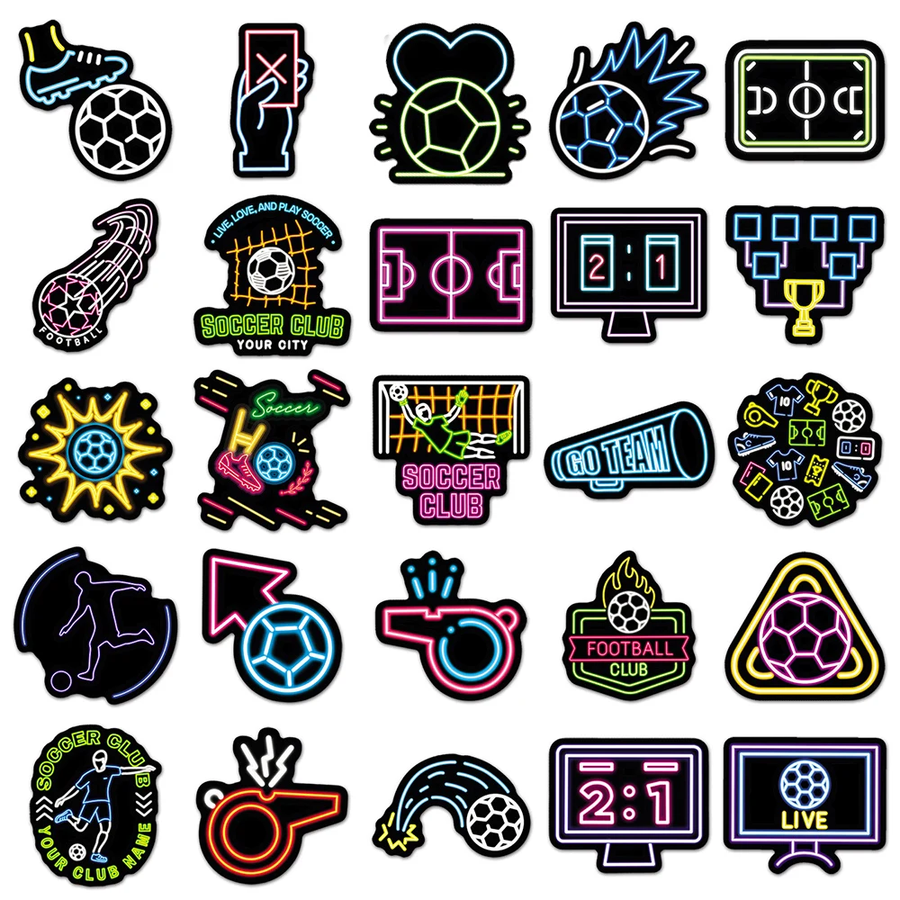 10/30/50pcs Neon Football Cartoon Sport Stickers Cool Graffiti Decals Luggage Skateboard Phone Car Waterproof Sticker Decoration
10/30/50pcs Neon Football Cartoon Sport Stickers Cool Graffiti Decals Luggage Skateboard Phone Car Waterproof Sticker Decoration