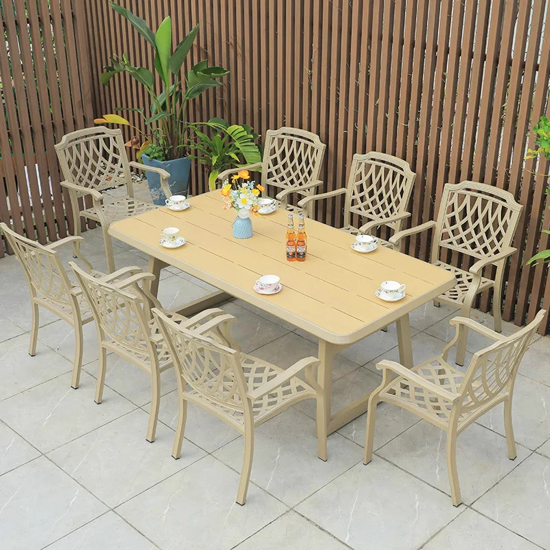 !@Durable Modern Cast Aluminum Outdoor Dining Table Chair Set Weather Resistant UV Resistant 6-Seater Living Room Courtyard Vill
!@Durable Modern Cast Aluminum Outdoor Dining Table Chair Set Weather Resistant UV Resistant 6-Seater Living Room Courtyard Vill