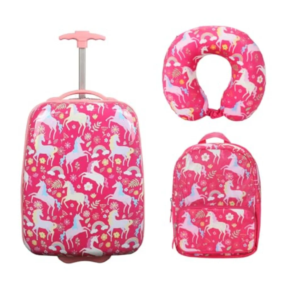 Unicorn 2-Wheel Lightweight Carry-on Luggage Suitcase with Backpack and Neck Pillow 3-Pc Set For Girls
Unicorn 2-Wheel Lightweight Carry-on Luggage Suitcase with Backpack and Neck Pillow 3-Pc Set For Girls