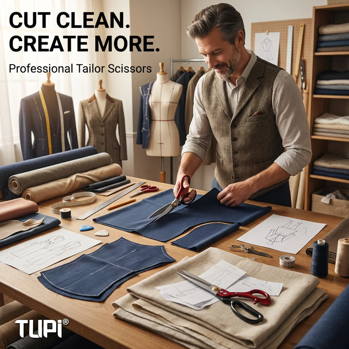 Professional Tailor Scissors for Cutting Fabric Heavy Duty Scissors for Leather Cutting Industrial Sharp Sewing Shears for Home
Professional Tailor Scissors for Cutting Fabric Heavy Duty Scissors for Leather Cutting Industrial Sharp Sewing Shears for Home