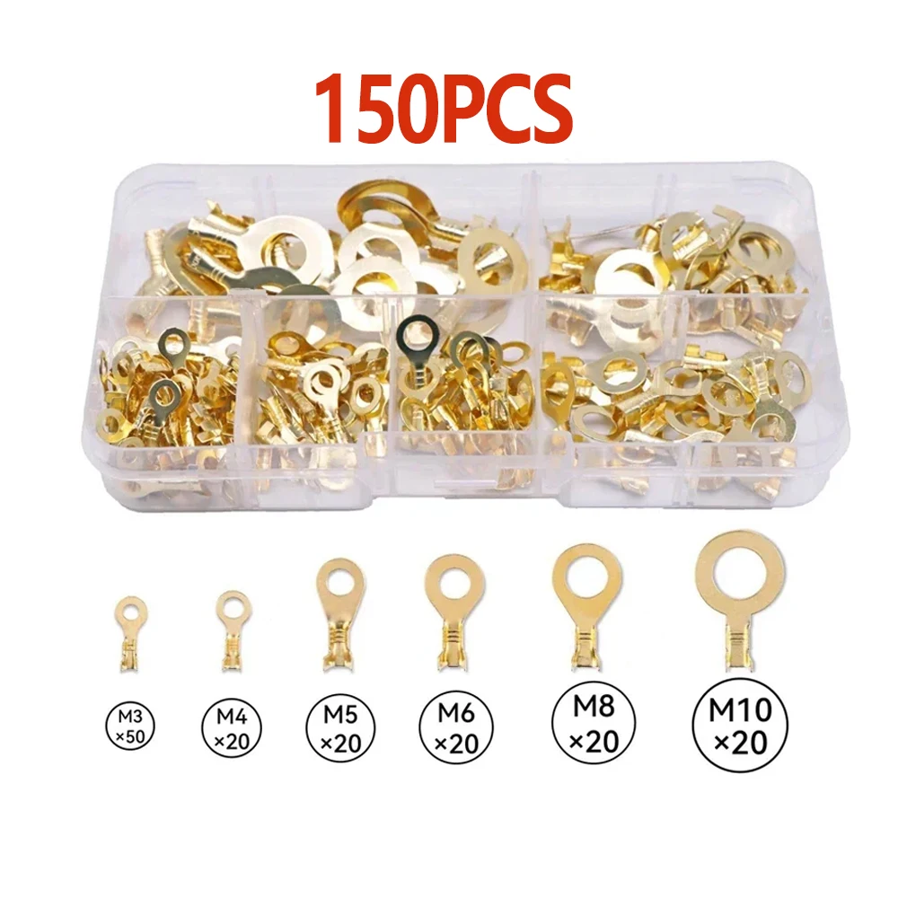 150pcs O-type Lugs Terminals 8 Types Copper Wire Lugs Crimp Wire Connector Cable Connection Terminal for Electric Battery
150pcs O-type Lugs Terminals 8 Types Copper Wire Lugs Crimp Wire Connector Cable Connection Terminal for Electric Battery