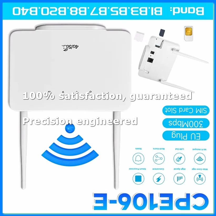 4G LTE CPE Router Modem 300Mbps Wireless Hotspot External Antenna with Sim Card Slot for Home Travel Work EU Plug-A73M
4G LTE CPE Router Modem 300Mbps Wireless Hotspot External Antenna with Sim Card Slot for Home Travel Work EU Plug-A73M