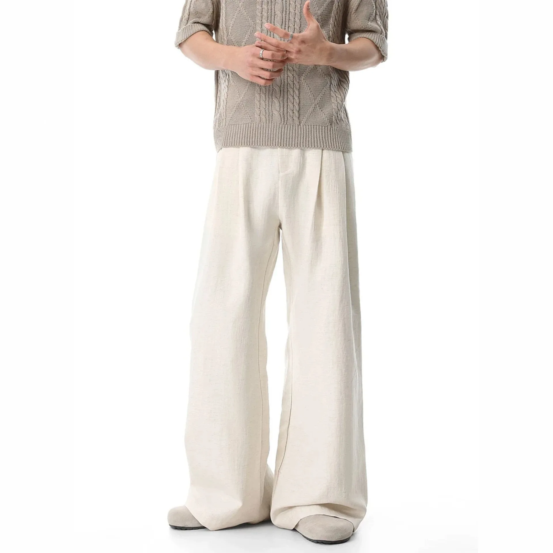 Linen Men's 2026 Summer New Drape Feeling Old Money Style Casual Pants High Sense Straight Wide Leg Scimitar Pants
Linen Men's 2026 Summer New Drape Feeling Old Money Style Casual Pants High Sense Straight Wide Leg Scimitar Pants