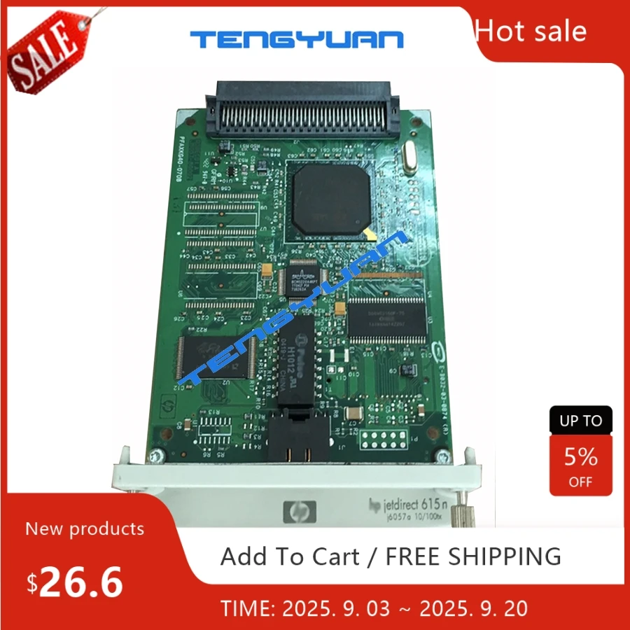 JetDirect для hp 615N J6057A 10/100tx Ethernet Внутренняя сетевая карта сервера печати для принтера hp 500 510 и дизайнерского плоттера 
JetDirect для hp 615N J6057A 10/100tx Ethernet Внутренняя сетевая карта сервера печати для принтера hp 500 510 и дизайнерского плоттера