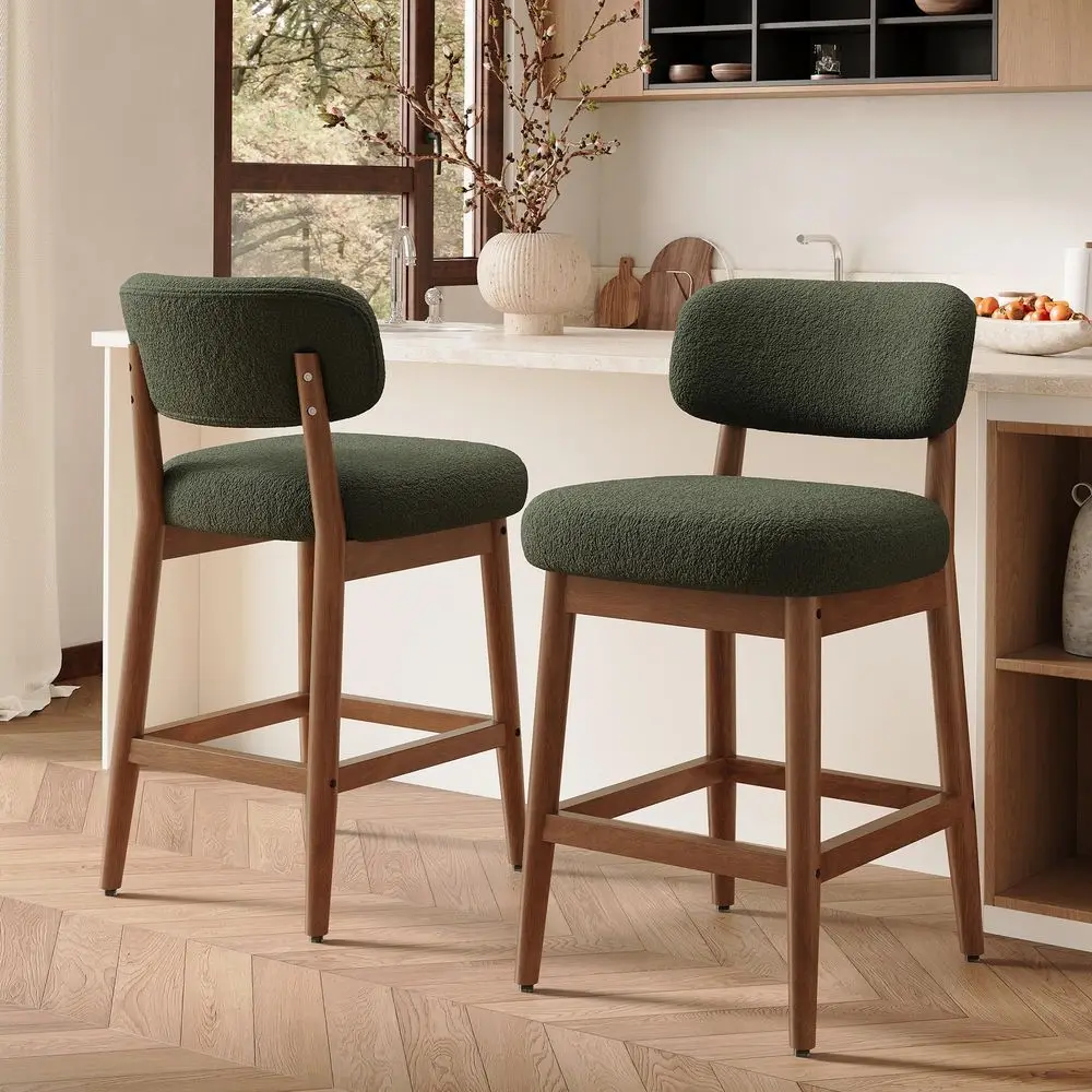 Height Bar Stools Set of 2, MidCentury Modern Boucle Bar Chairs with Solid Wood Frame, Upholstered Stools with Backrest for Kit
Height Bar Stools Set of 2, MidCentury Modern Boucle Bar Chairs with Solid Wood Frame, Upholstered Stools with Backrest for Kit