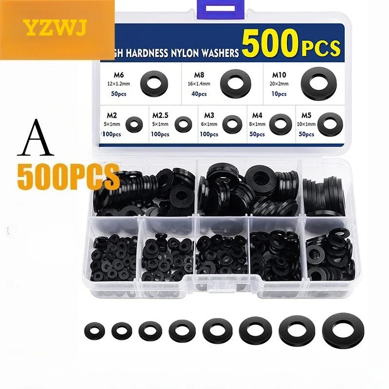 500pcs Black/White Plastic Rubber Flat Washer kit nylon washers rondelle Spacer Insulation Gasket ORing shims M2M2.5M3M4M5M6M8
500pcs Black/White Plastic Rubber Flat Washer kit nylon washers rondelle Spacer Insulation Gasket ORing shims M2M2.5M3M4M5M6M8