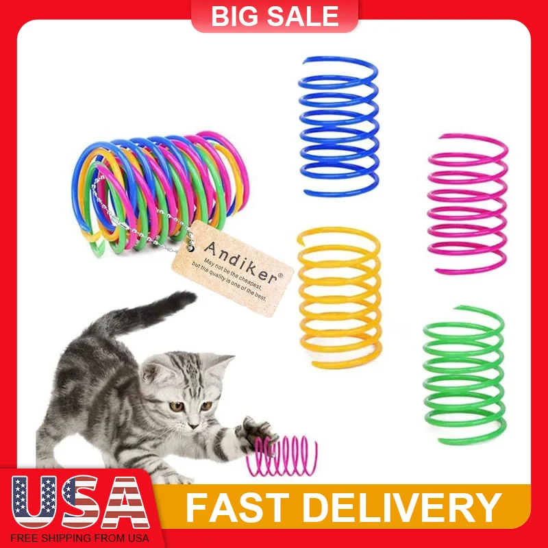 12 Pack Cat Spring Toys Colorful Plastic Spiral Springs for Kittens Interactive Bouncing Chewing Hunting Play Exercise Fun
12 Pack Cat Spring Toys Colorful Plastic Spiral Springs for Kittens Interactive Bouncing Chewing Hunting Play Exercise Fun