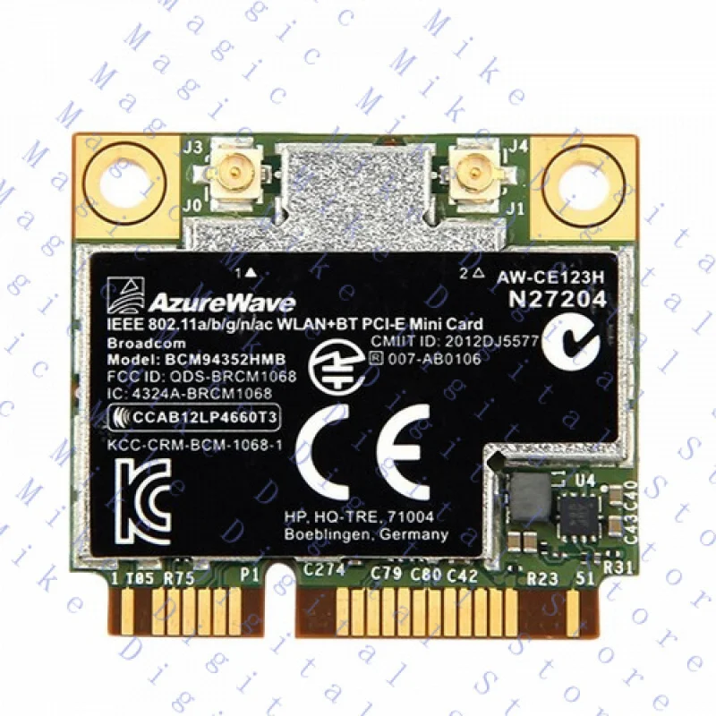 Карта H FOR HP Broadcom BCM94352HMB 4352 WiFi+ BT 4.0 867 Мбит/с 802.11ac
Карта H FOR HP Broadcom BCM94352HMB 4352 WiFi+ BT 4.0 867 Мбит/с 802.11ac