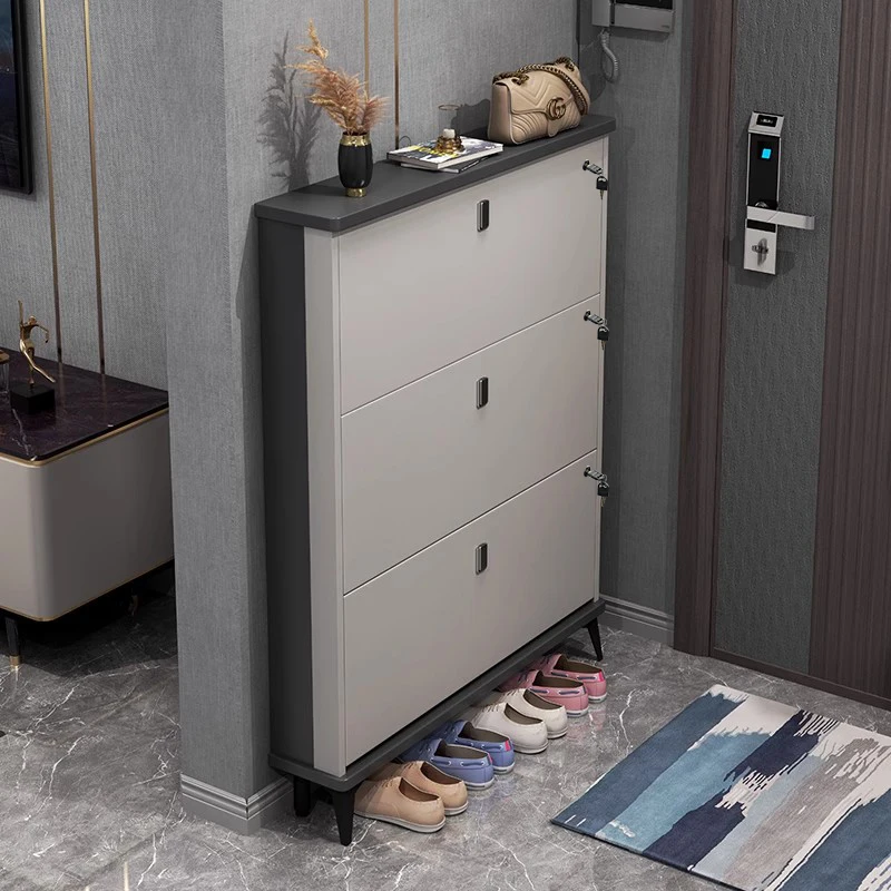 Shoe cabinet with lock entrance, large capacity flip bucket, and integrated simple storage shoe rack in the foyer cabinet
Shoe cabinet with lock entrance, large capacity flip bucket, and integrated simple storage shoe rack in the foyer cabinet