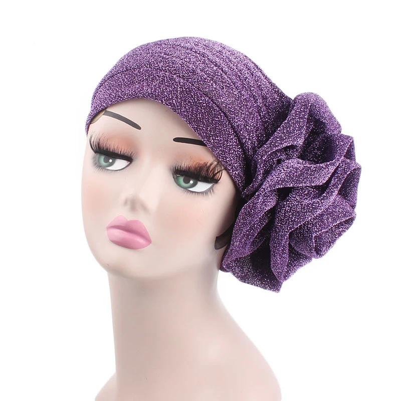 Women Shimmer Glitter Pleated Turban Hat Big Flower Design Chemo Headscarf Muslim Inner Hijab Bonnet Headwear
Women Shimmer Glitter Pleated Turban Hat Big Flower Design Chemo Headscarf Muslim Inner Hijab Bonnet Headwear