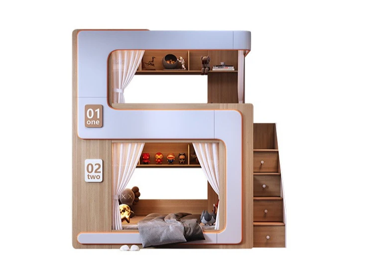 Simple, small apartment, upper and lower bunk, children's suspended bed, height guardrail, do not disturb each other
Simple, small apartment, upper and lower bunk, children's suspended bed, height guardrail, do not disturb each other