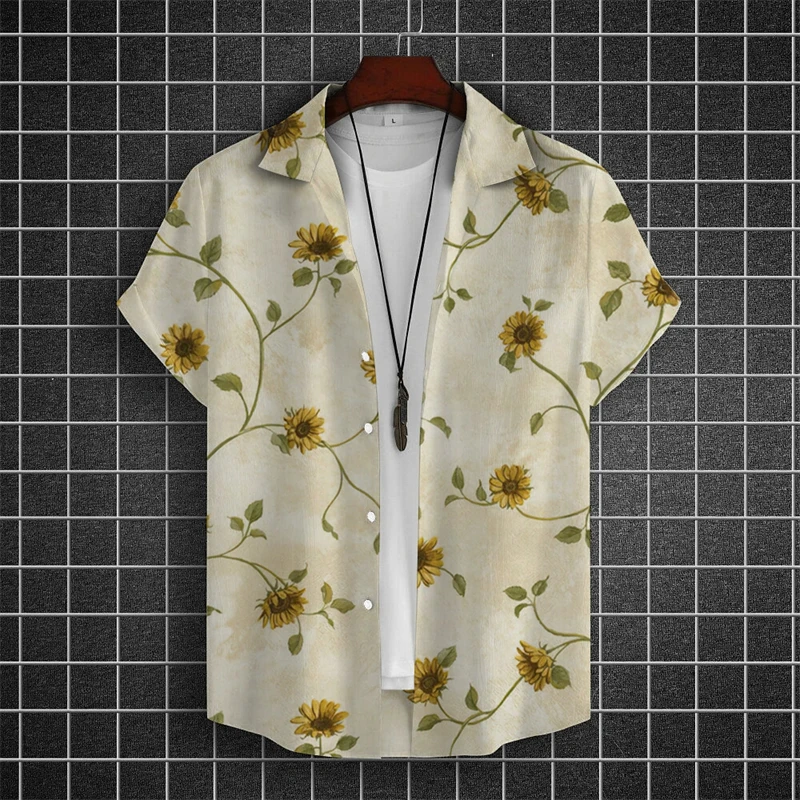 Simple Hawaiian Men's Beach Shirts 3d Flower Print Summer Casual Short Sleeve Daily Street Tops Tees New Fashion Men Clothing
Simple Hawaiian Men's Beach Shirts 3d Flower Print Summer Casual Short Sleeve Daily Street Tops Tees New Fashion Men Clothing