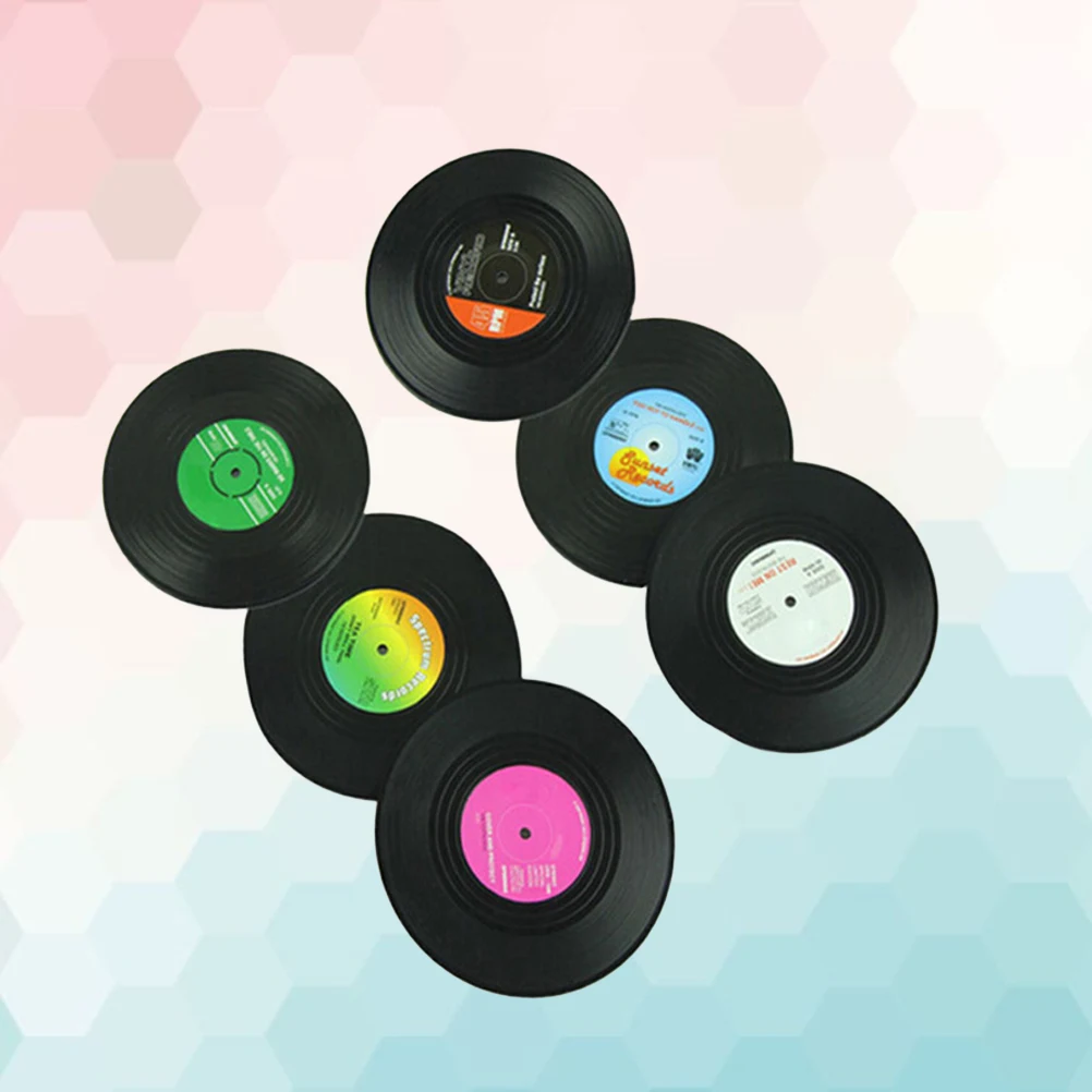 6pcs Retro Record Coasters Vinyl Disk for Drinks Non Slip Environmental Material Protect Desktop Home Textile
6pcs Retro Record Coasters Vinyl Disk for Drinks Non Slip Environmental Material Protect Desktop Home Textile