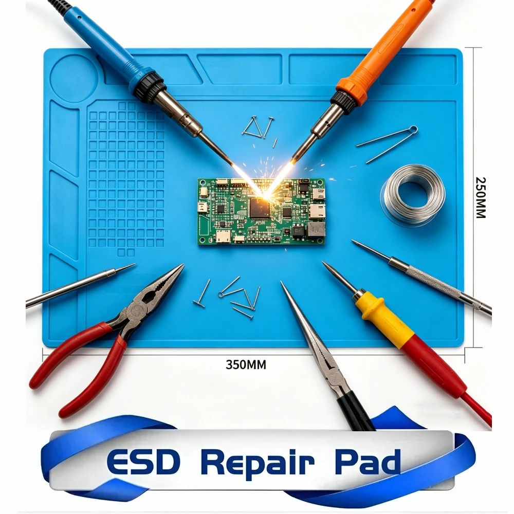 Magnetic Mat Silicone Repair Mat Circuit Board Soldering Pad Heat Resistant 932°F Anti-Static for ESD Iron Phone Repair Tool Set
Magnetic Mat Silicone Repair Mat Circuit Board Soldering Pad Heat Resistant 932°F Anti-Static for ESD Iron Phone Repair Tool Set