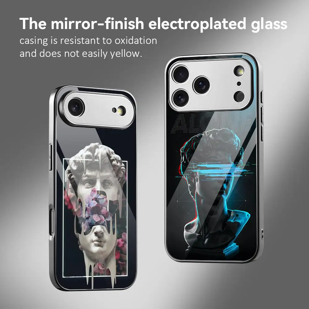 Art D-David Statue Phone Case For iPhone 17 16 15 14 13 12 Pro Max Plus Electroplated Metal Bumper Case Tempered Glass Back
Art D-David Statue Phone Case For iPhone 17 16 15 14 13 12 Pro Max Plus Electroplated Metal Bumper Case Tempered Glass Back