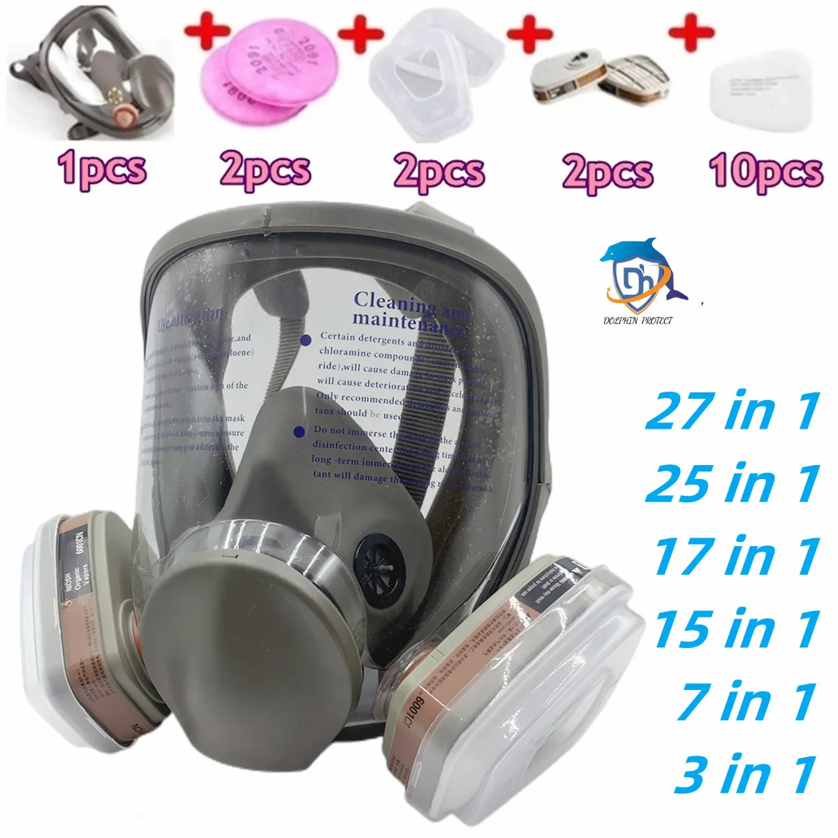 Full face spray protective mask, industrial gas mask respirator, new type 6800 gas mask, mechanical maintenance chemicals.
Full face spray protective mask, industrial gas mask respirator, new type 6800 gas mask, mechanical maintenance chemicals.