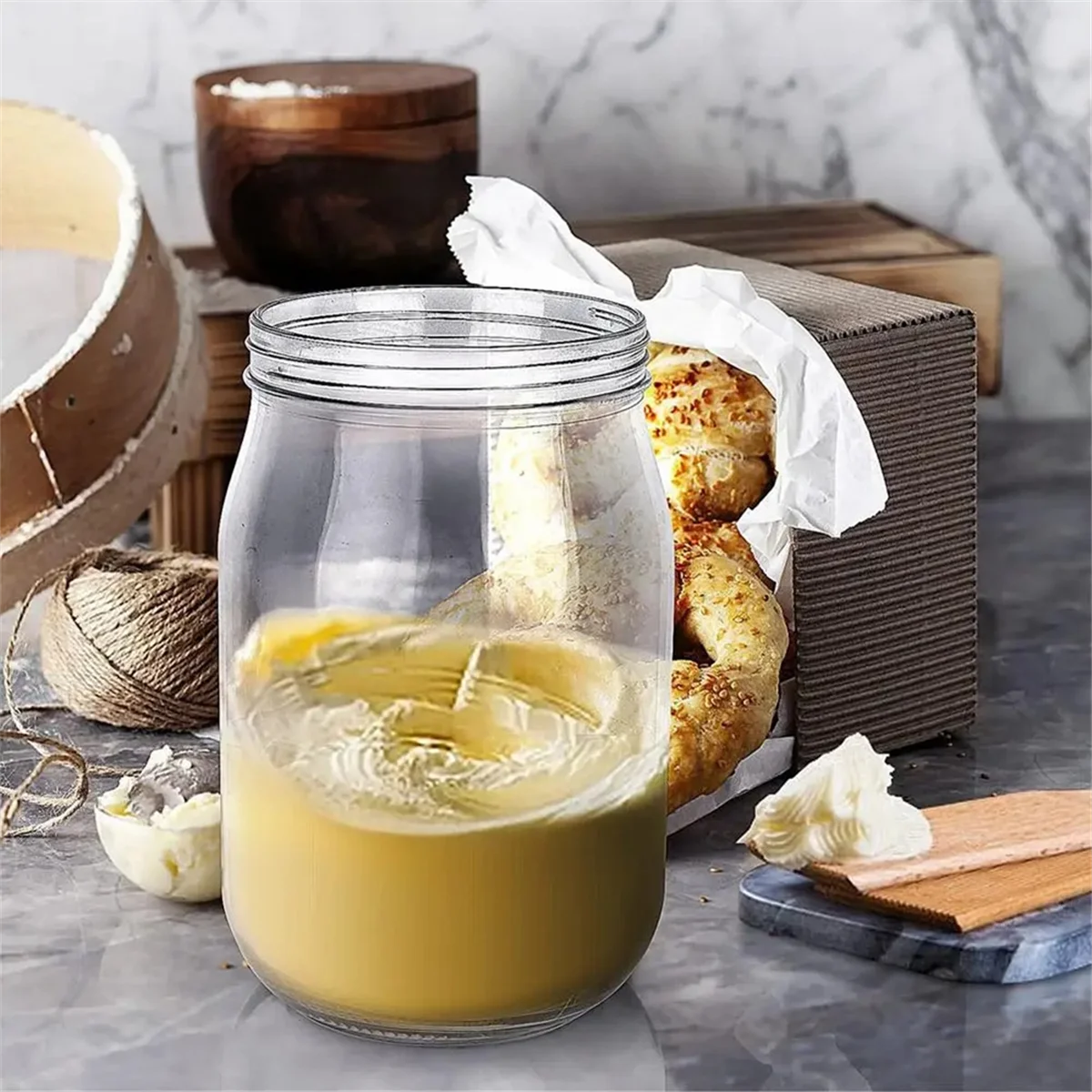 Hand Crank Butter Churner Manual Butter Maker Cream Mixer Silicone Food Stirring Tool Mason Jar Kitchen Accessories 1L
Hand Crank Butter Churner Manual Butter Maker Cream Mixer Silicone Food Stirring Tool Mason Jar Kitchen Accessories 1L