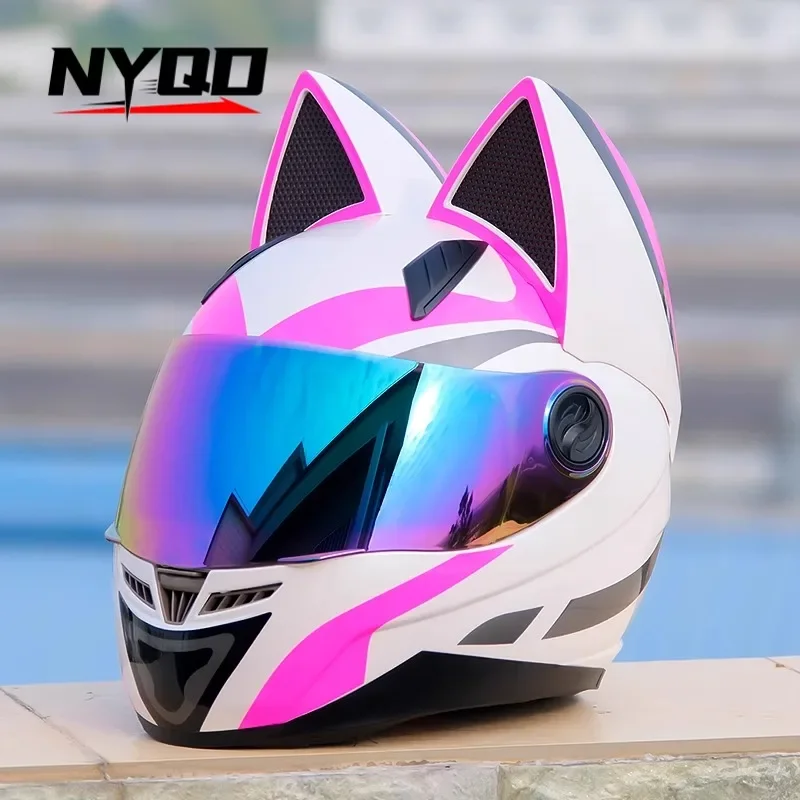 Мотоциклетный шлем с кошачьими ушками для женщин, анфас, мотокросс, мотоцикл, мужской мотошлем, дышащий DOT-сертификация, подарок подруге
Мотоциклетный шлем с кошачьими ушками для женщин, анфас, мотокросс, мотоцикл, мужской мотошлем, дышащий DOT-сертификация, подарок подруге