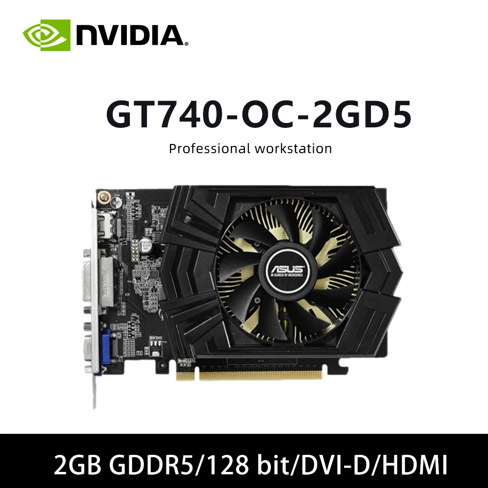 ASUS GT740 OC 2GD5 GPU GDDR5 2 ГБ 128-битная видеокарта с поддержкой PCI-E 3.0 HDMI DVI Один вентилятор для настольного ПК Компьютер
ASUS GT740 OC 2GD5 GPU GDDR5 2 ГБ 128-битная видеокарта с поддержкой PCI-E 3.0 HDMI DVI Один вентилятор для настольного ПК Компьютер
