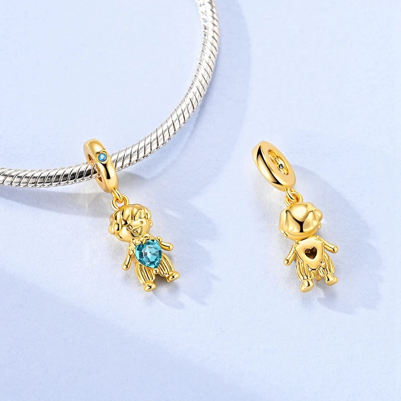New 925 Sterling Silver Add a Golden Boy Charms Beads Sparkling Zircon Dangle Fit 3mm Original Bracelet DIY Women Party Jewelry
New 925 Sterling Silver Add a Golden Boy Charms Beads Sparkling Zircon Dangle Fit 3mm Original Bracelet DIY Women Party Jewelry
