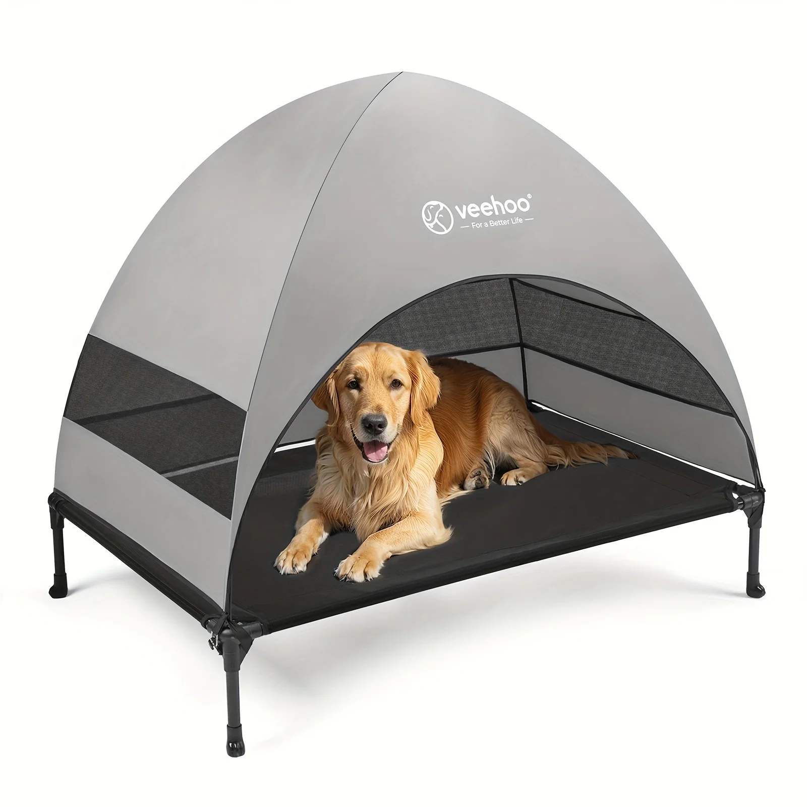 Veehoo Outdoor Dog Bed with Canopy, Cooling Elevated Dog Bed with Removable Shade, Non-Slip Feet, Raised Dog Cot Bed for Large D
Veehoo Outdoor Dog Bed with Canopy, Cooling Elevated Dog Bed with Removable Shade, Non-Slip Feet, Raised Dog Cot Bed for Large D