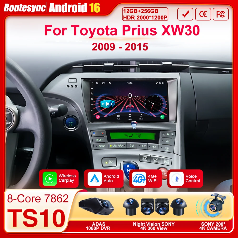 Автомагнитола с мультимедийным видеоплеером для Toyota Prius XW30 2009-2015, Android 16, беспроводной CarPlay, Auto, Bluetooth, Wi-Fi, GPS, 8-ядерный процессор, FM, DSP
Автомагнитола с мультимедийным видеоплеером для Toyota Prius XW30 2009-2015, Android 16, беспроводной CarPlay, Auto, Bluetooth, Wi-Fi, GPS, 8-ядерный процессор, FM, DSP