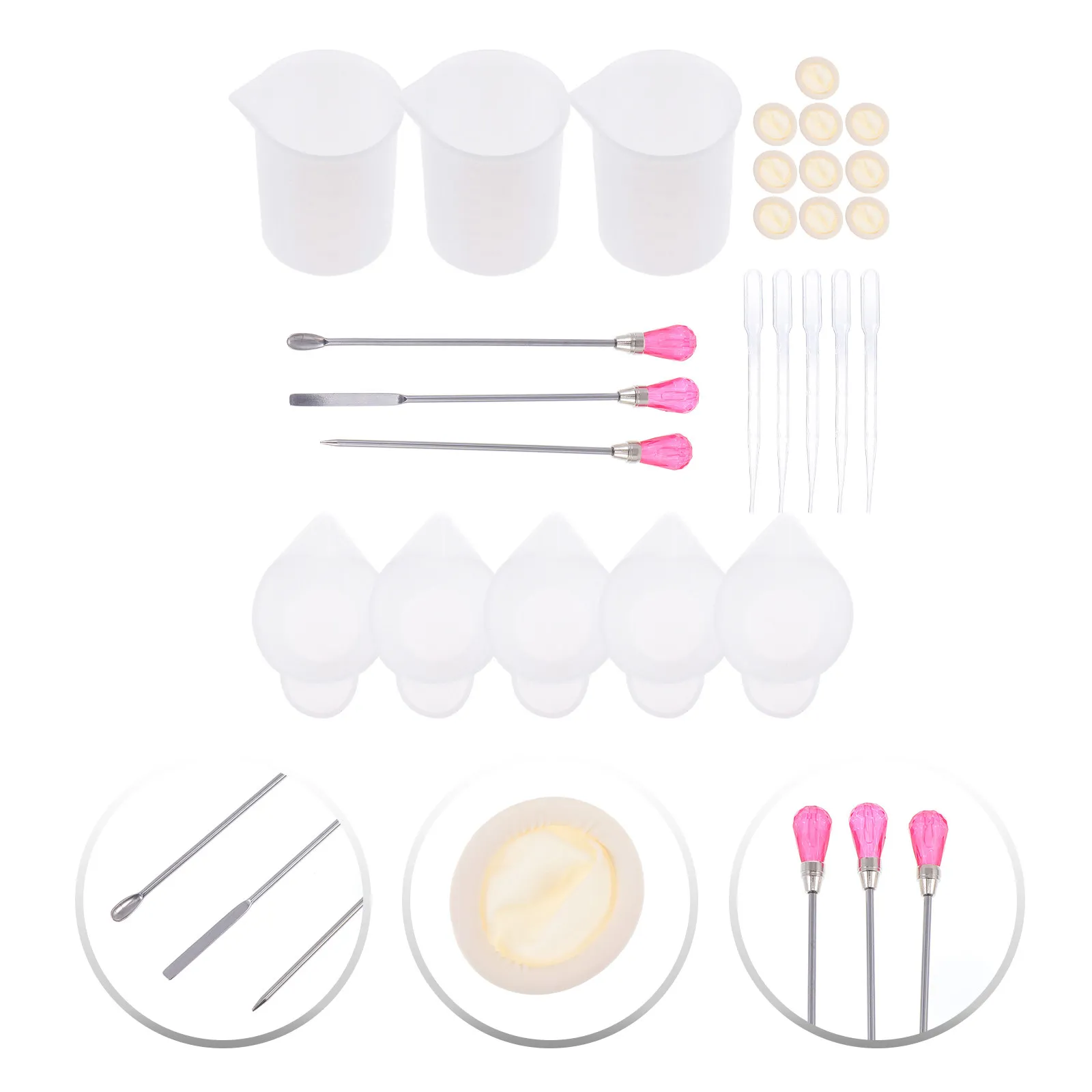 Набор для творчества из 1 комплекта: силиконовые многоразовые стаканчики для смешивания эпоксидной смолы, мерные инструменты, палочки для перемешивания, пипетки для изготовления украшений
Набор для творчества из 1 комплекта: силиконовые многоразовые стаканчики для смешивания эпоксидной смолы, мерные инструменты, палочки для перемешивания, пипетки для изготовления украшений