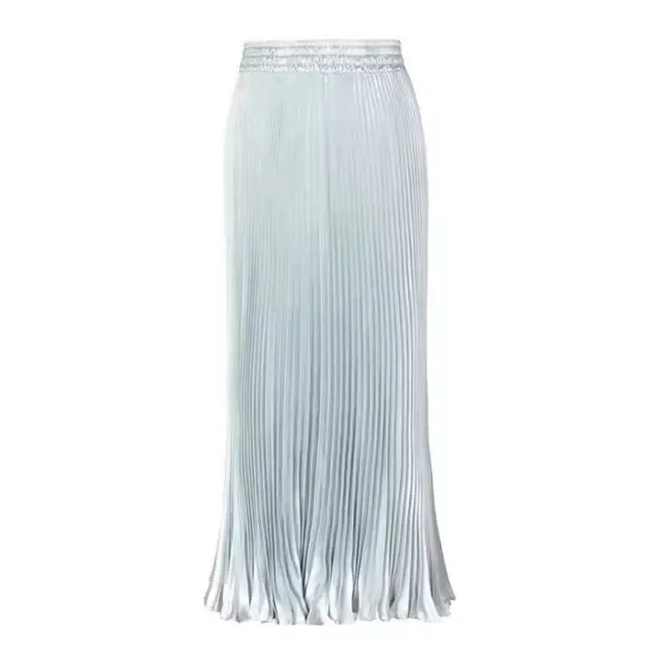 Satin Pleated Mermaid Skirt for Women Metallic Glossy Fabric High Waist Bodycon Floor Length Skirt Elegant Accordion Maxi Skirt
Satin Pleated Mermaid Skirt for Women Metallic Glossy Fabric High Waist Bodycon Floor Length Skirt Elegant Accordion Maxi Skirt