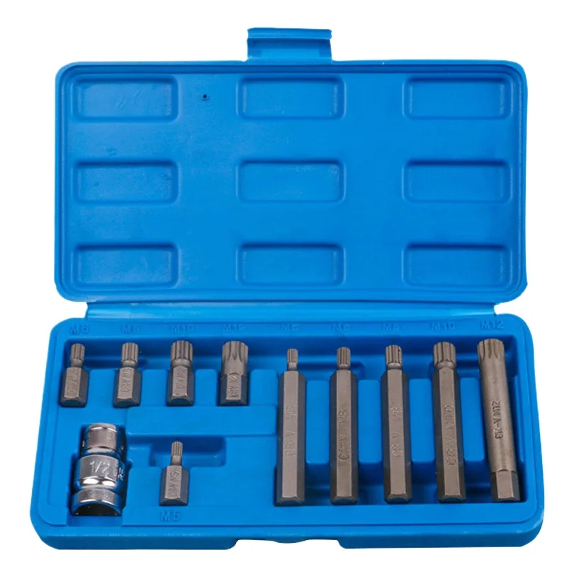 Набор гаечных ключей из 11 предметов, M-образные двенадцатигранные головки в форме цветка, многофункциональный набор с внутренними головками в форме цветка.
Набор гаечных ключей из 11 предметов, M-образные двенадцатигранные головки в форме цветка, многофункциональный набор с внутренними головками в форме цветка.